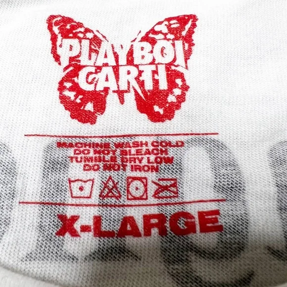 NWOT Playboi Carti Official Scream STFU Tour Graphic T-Shirt White Unisex Sz XL